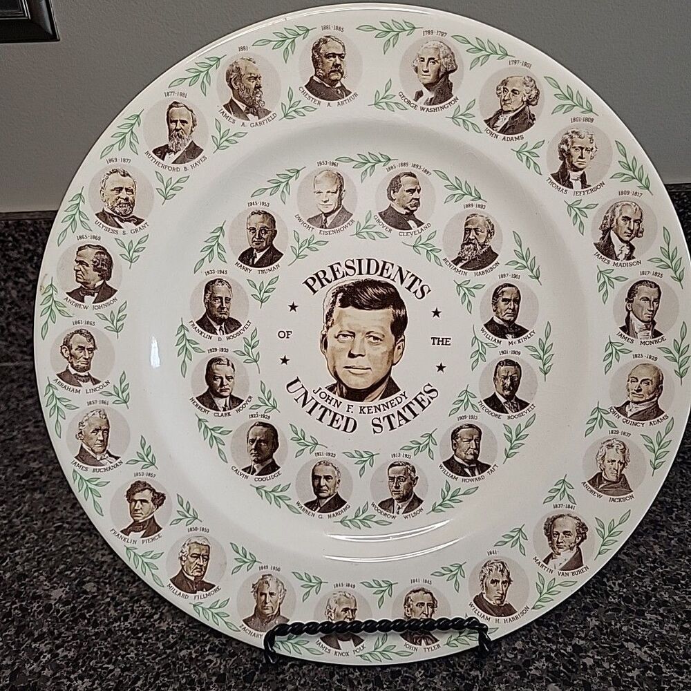 VINTAGE Presidents of the United States John F. Kennedy Commemorative Plate USA